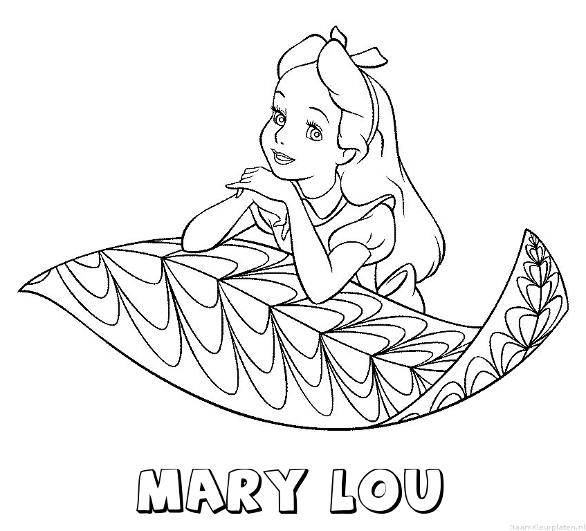 Mary lou alice in wonderland kleurplaat